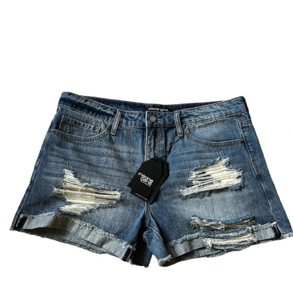 insane gene Pants - Insane Gene Distressed High Rise Sunday Denim Shorts - Women’s Large NWT